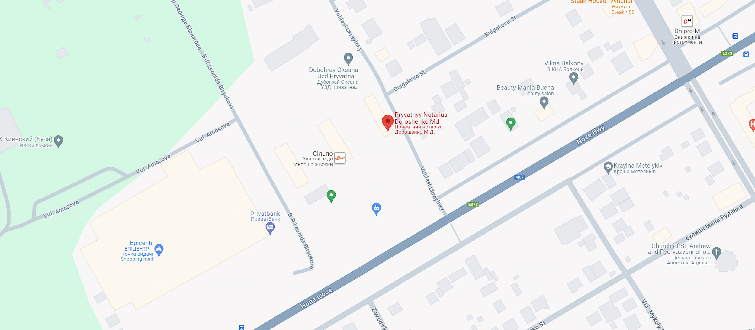 Notary location on the map